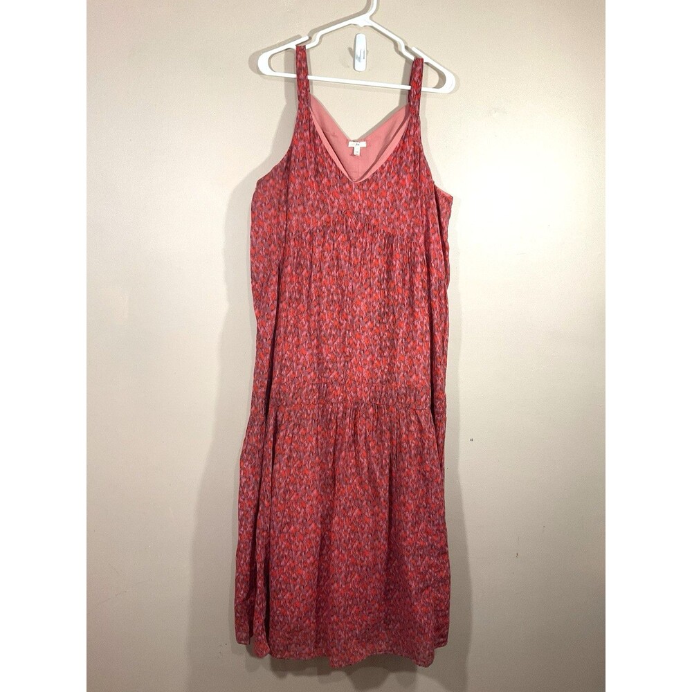 Joie Tiered Maxi Dress L Pink Boho Hippie Festival Beach Cruise Vacation Cottage